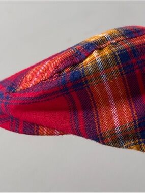 Tartan Plaid Gatsby Era Newspaper Flat Cap Cabbie Hat